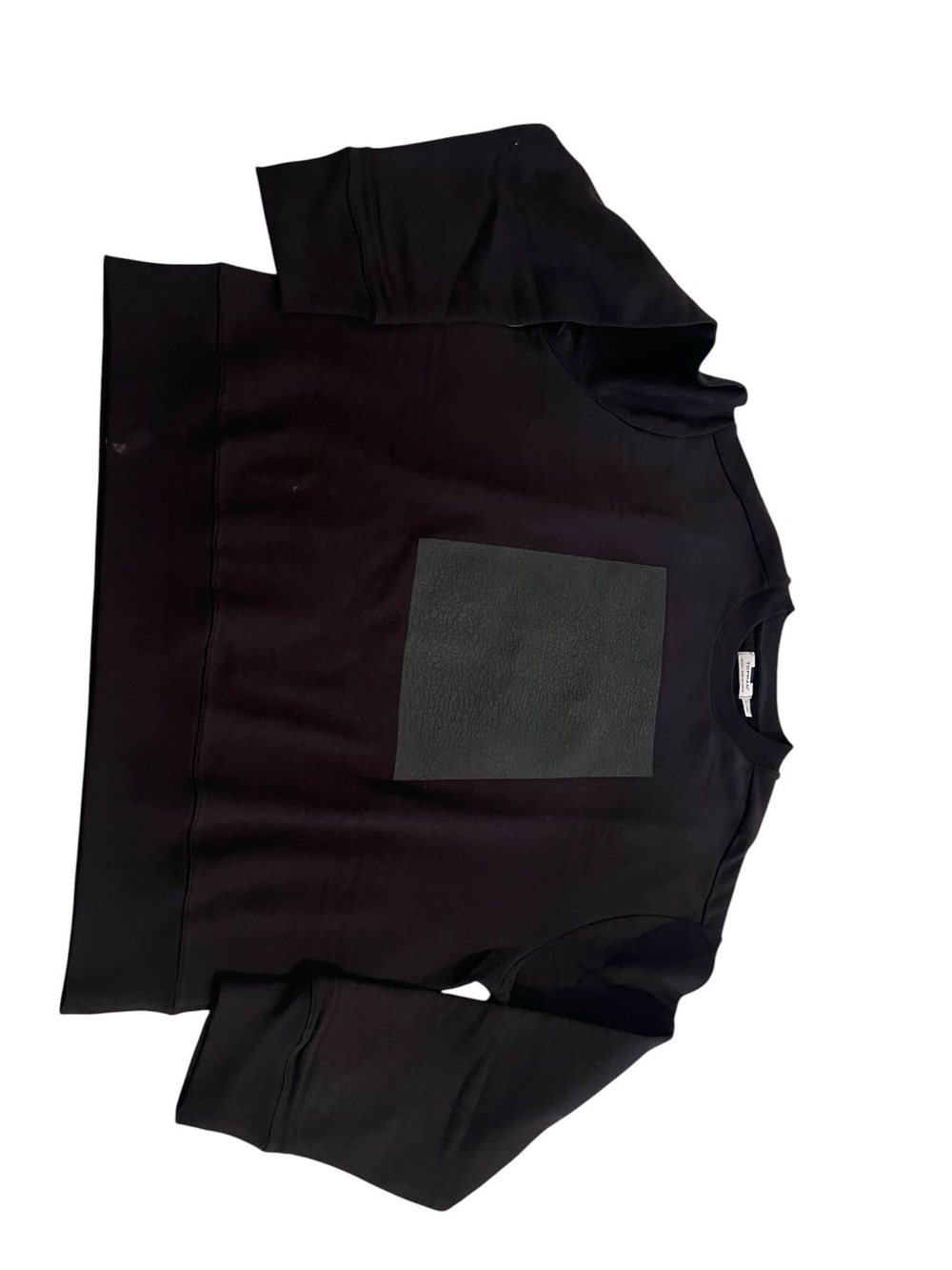 Topman Black Crewneck Sweatshirt with Textured Patch